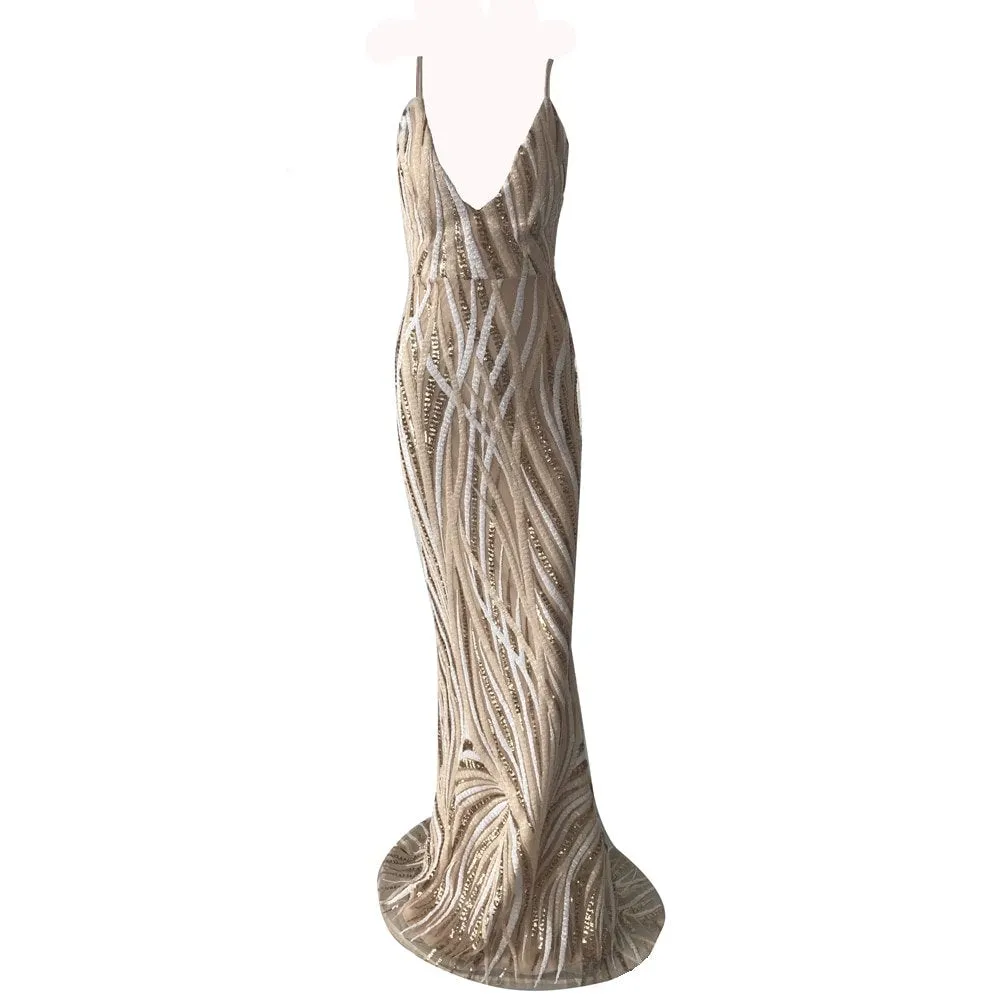 Women's Summer V-Neck Evening Maxi Dress